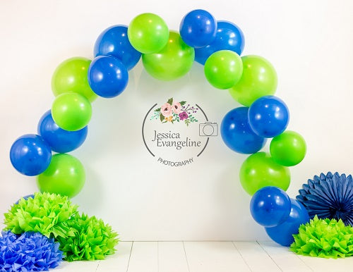 Cake Smash with Blue Balloons for Boy