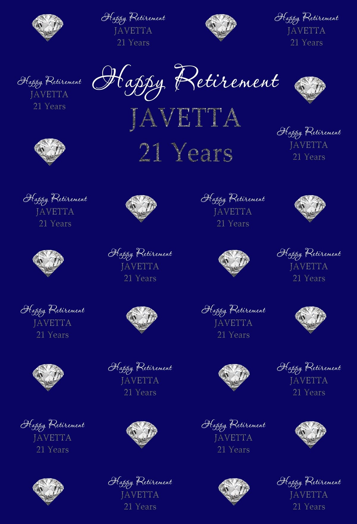 Kate  21th Birthday Party Blue Backdrop with Diamond Step and Repeat - Kate backdrops UK