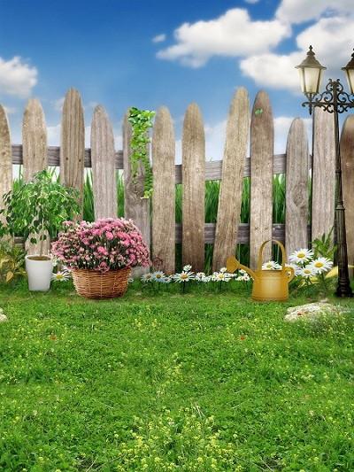 Katebackdrop£ºKate Fence Spring /Easter Photo Easter Farmhouse Style Green Grass For Baby