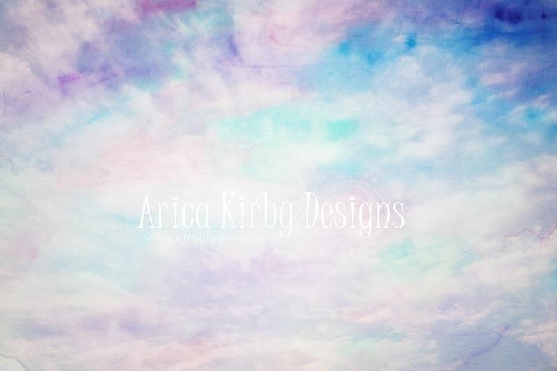 Kate Cotton Candy Colorful Clouds Children Backdrop designed by Arica Kirby
