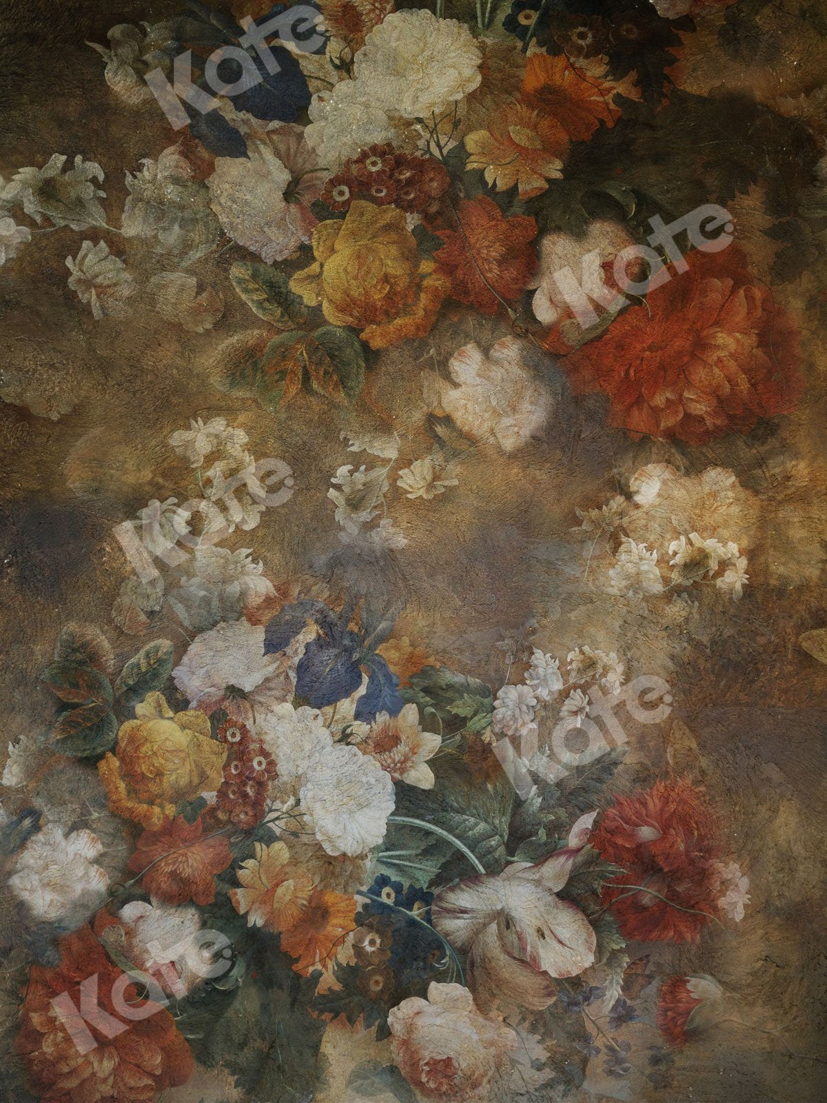 Kate Fine Art Retro Oil Painting Flowers Backdrop for Photography