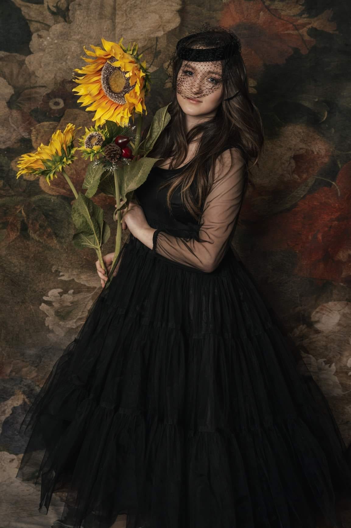 Kate Fine Art Retro Oil Painting Flowers Backdrop for Photography