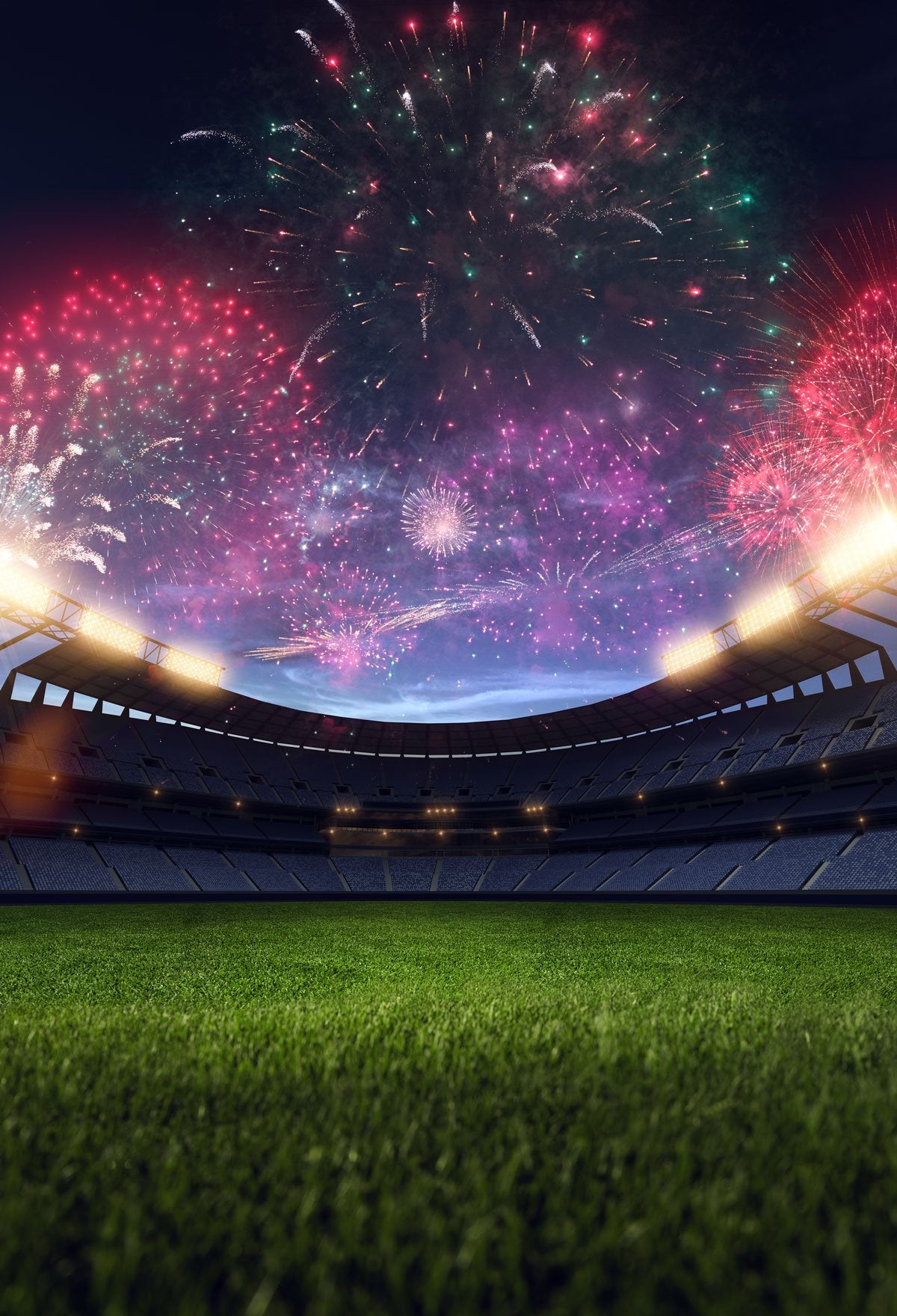 Kate Sports Soccer field background fireworks World Cup Super Bowl Photo - Kate backdrop UK