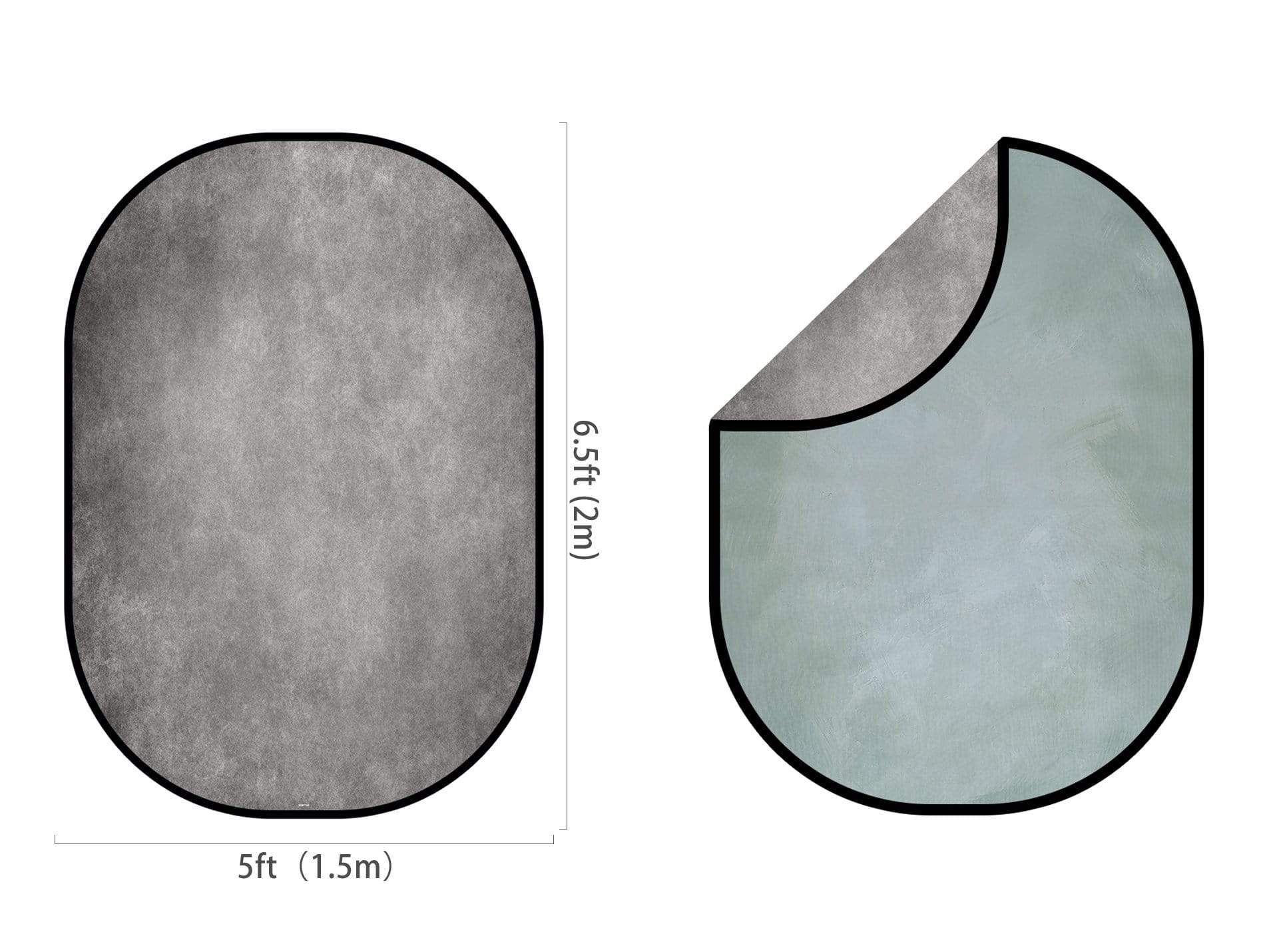 Kate Abstract Gray Green/Abstract Gray Collapsible Backdrop Photography 5X6.5ft(1.5x2m) -UK