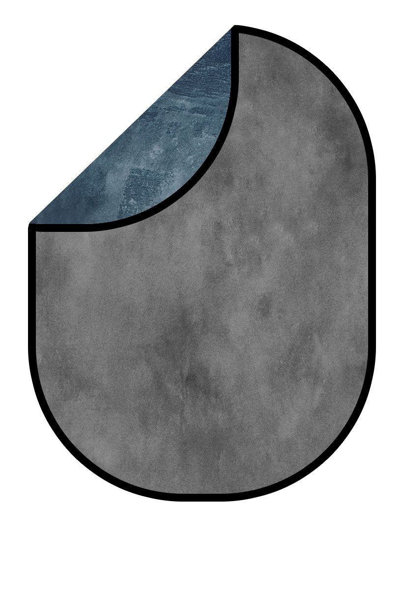 Kate Abstract Faded Blue/Abstract Gray Collapsible Backdrop Photography 5X6.5ft(1.5x2m) -UK
