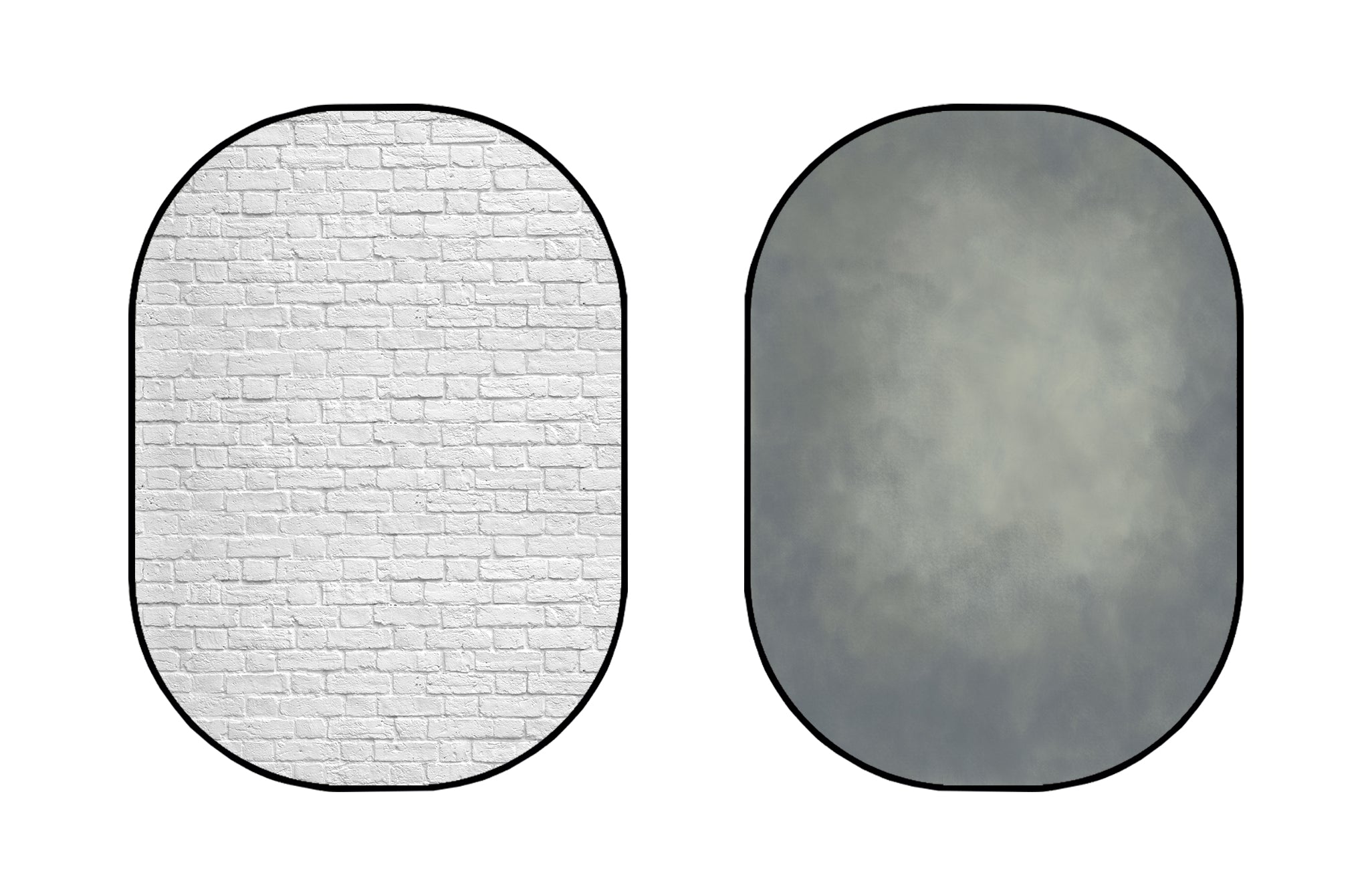 Kate Cold Tones Of Gray And Little Green/White Brick Solid Collapsible Backdrop Photography 5X6.5ft(1.5x2m) -UK