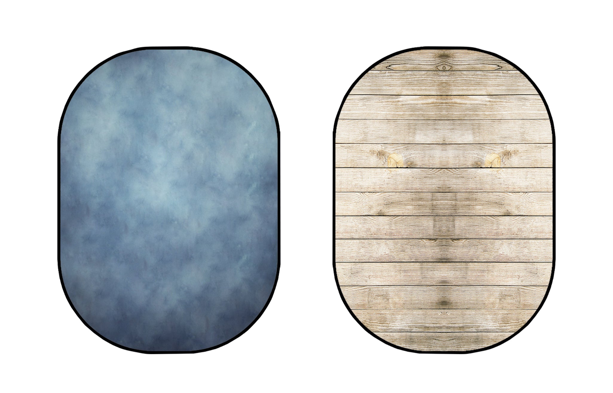 Kate Blue Texture/Light Creamy-White Wooden Collapsible Backdrop Photography 5X6.5ft(1.5x2m) -UK