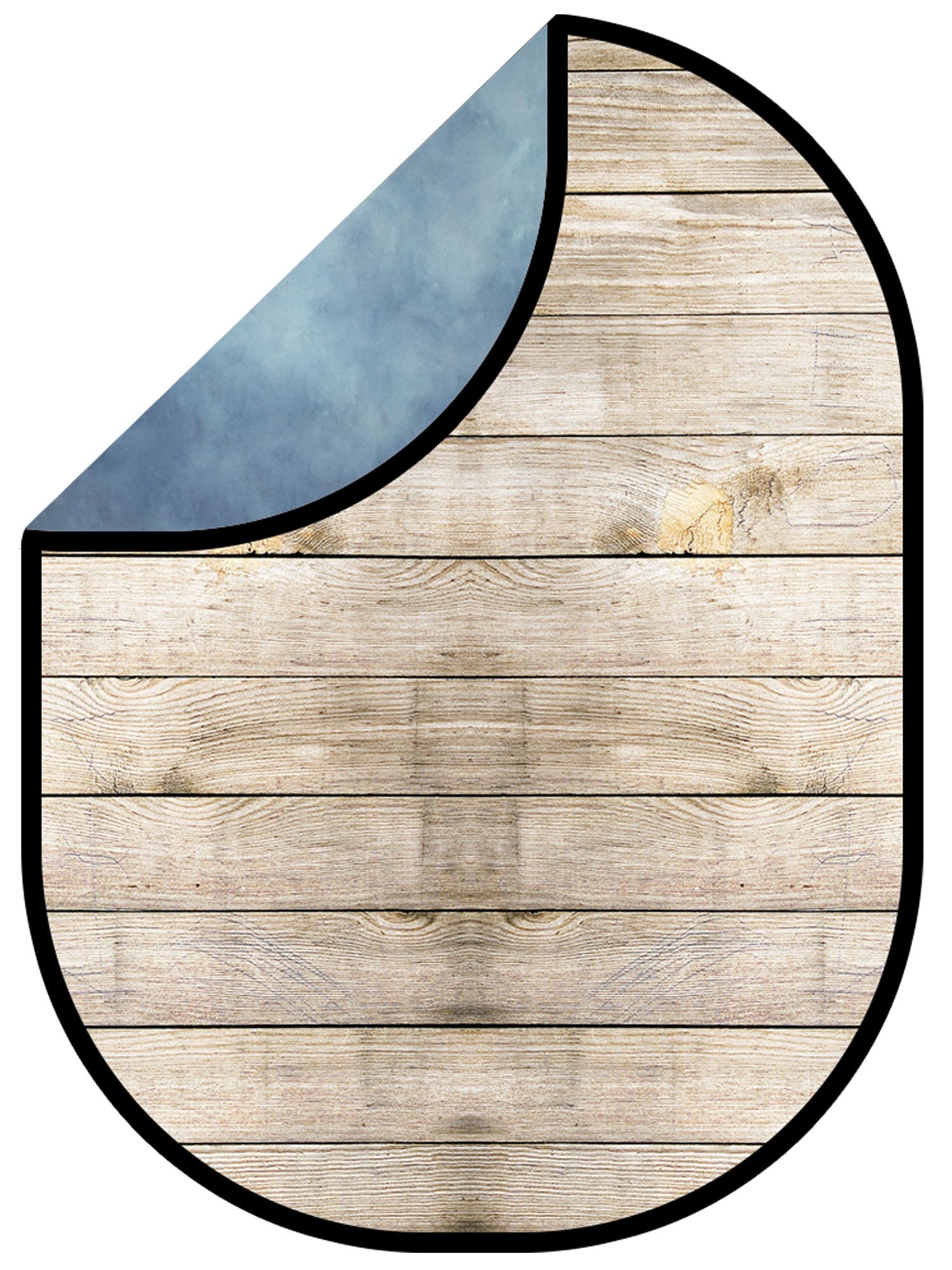 Kate Blue Texture/Light Creamy-White Wooden Collapsible Backdrop Photography 5X6.5ft(1.5x2m) -UK