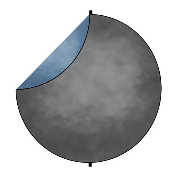 Kate Grey/Blue Abstract Round Collapsible Backdrop for Baby Photography 5X5ft(1.5x1.5m)