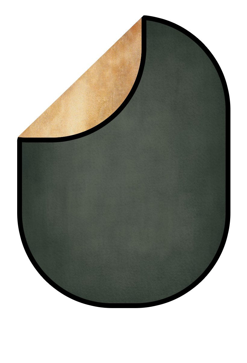 Kate Abstract Yellow Brown/Abstract Dark Green Collapsible Backdrop Photography 5X6.5ft(1.5x2m) -UK