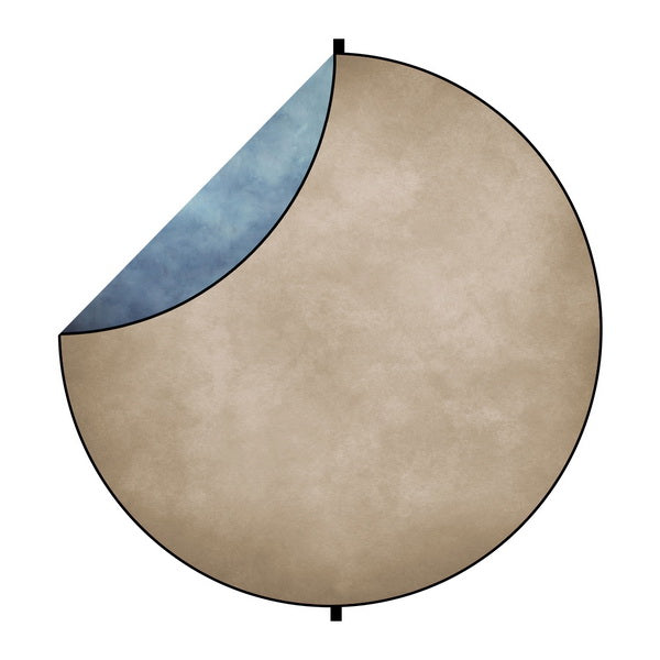Kate Light Blue/Brown Tone Abstract Mixed Round Collapsible Backdrop for Baby Photography 5X5ft(1.5x1.5m)