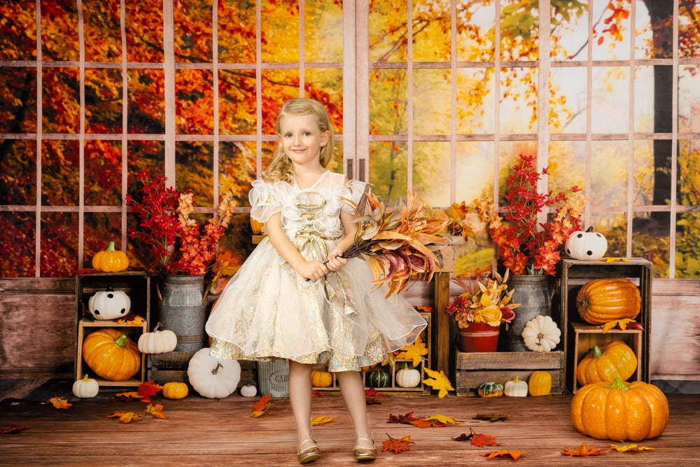 Kate Autumn Pumpkin Window Backdrop Designed by Uta Mueller Photography