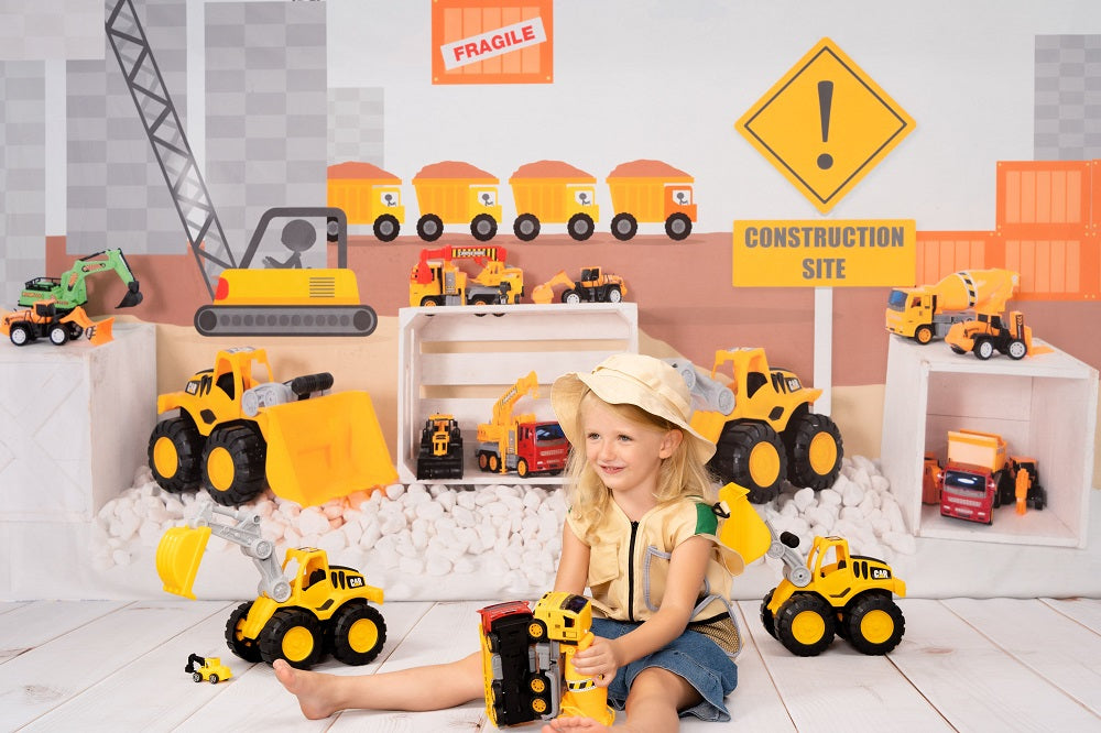 Kate Toy Construction Site Children Backdrop for Photography