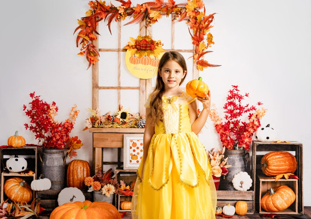 Kate Autumn Thanksgiving Leaves Backdrop Designed by Uta Mueller Photography