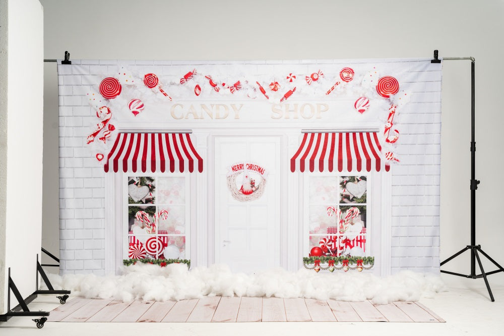 Kate Christmas Candy Shop Children Backdrop for Photography