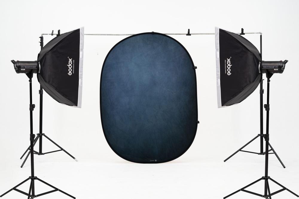 Kate Abstract Cream/Abstract Blue Collapsible Backdrop Photography 5X6.5ft(1.5x2m)