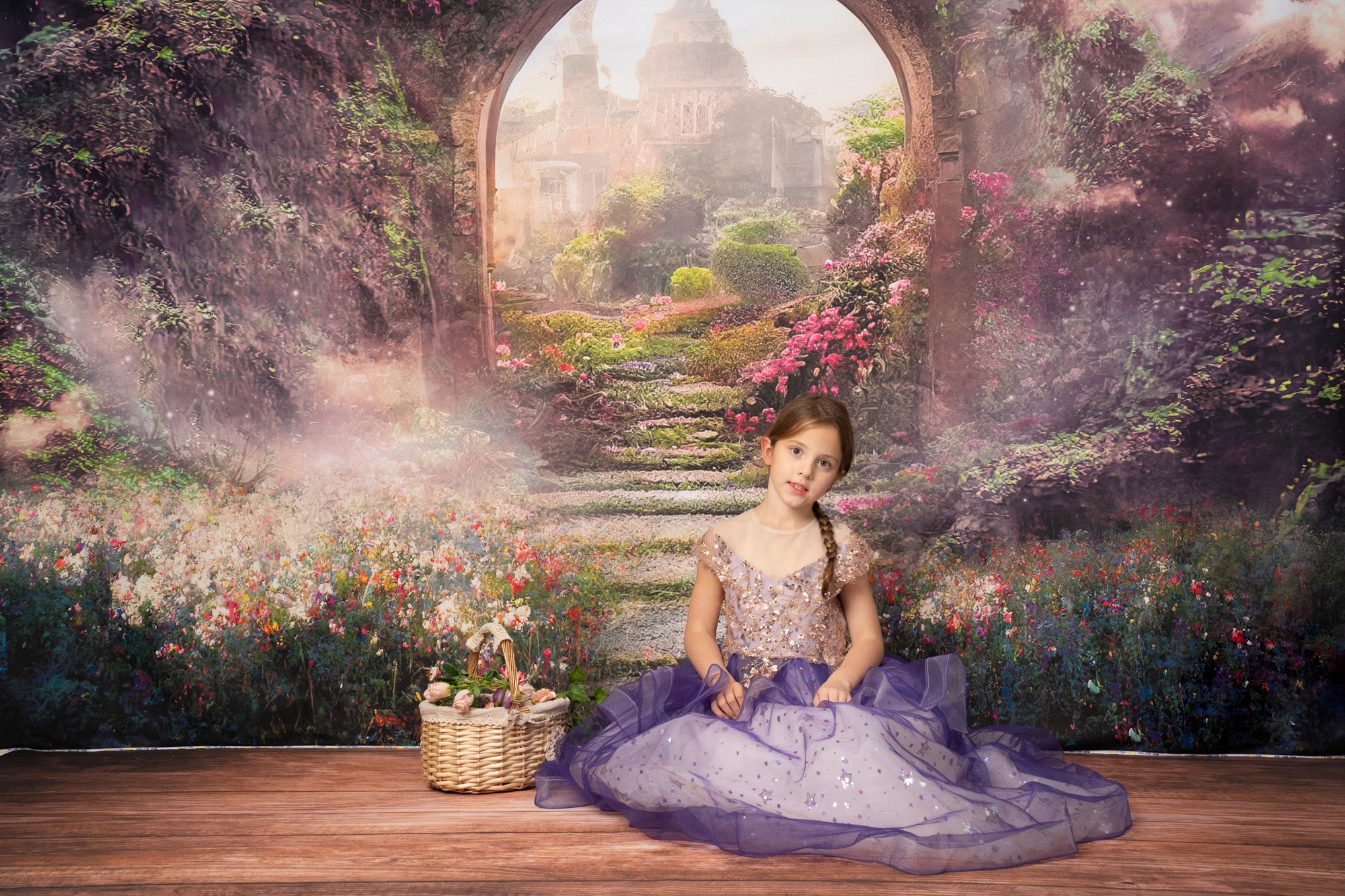 Kate Spring Magic Flower Garden Castle Backdrop for Photography -UK