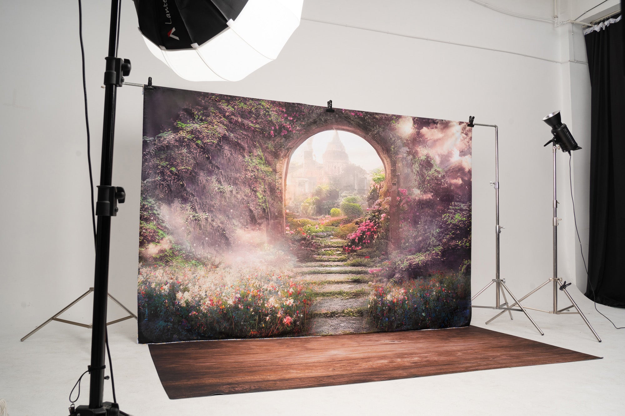 Kate Spring Magic Flower Garden Castle Backdrop for Photography