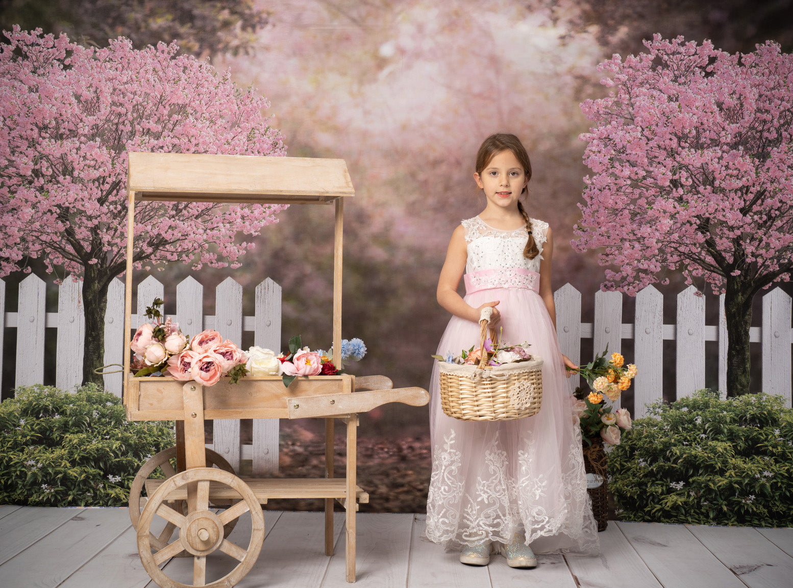 Kate Spring Garden Cherry Blossoms Backdrop for Photography -UK