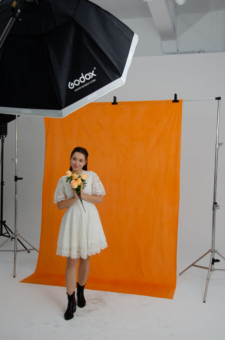 Kate Solid Orange Color Portrait Photography Backdrop for Studio(HGCSB)