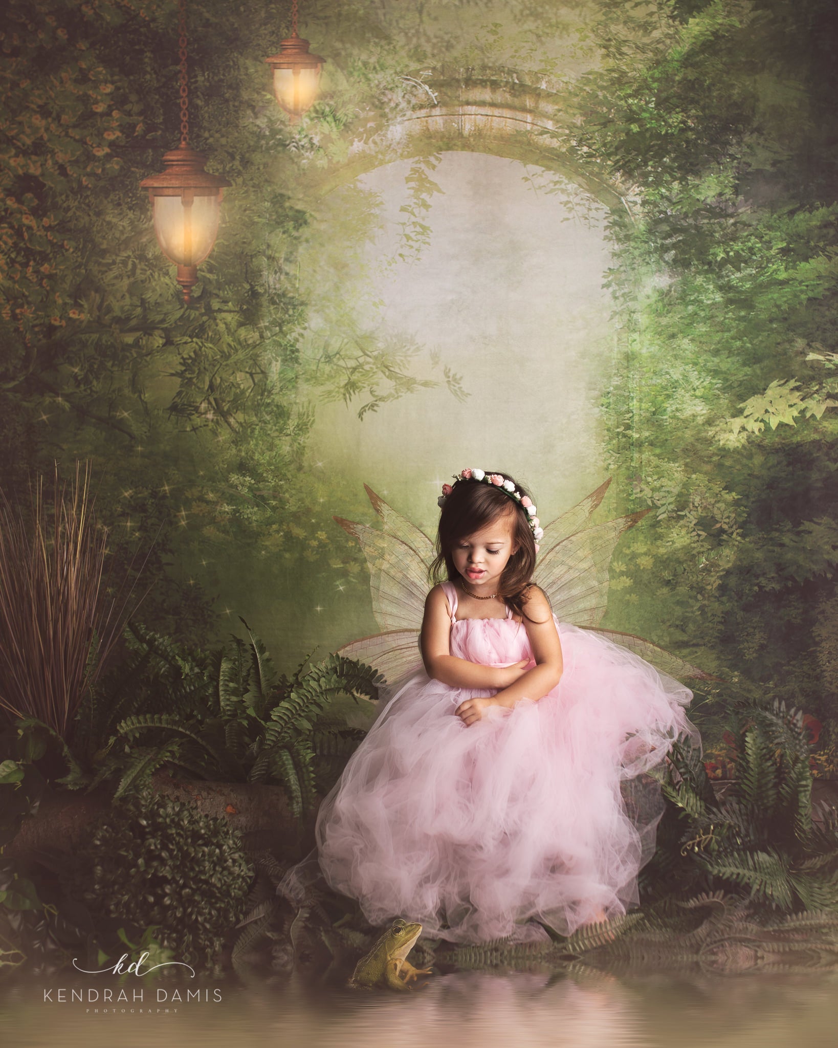 Kate Spring Green Dreamlike Fairytale Forest Backdrop for Photoshoot