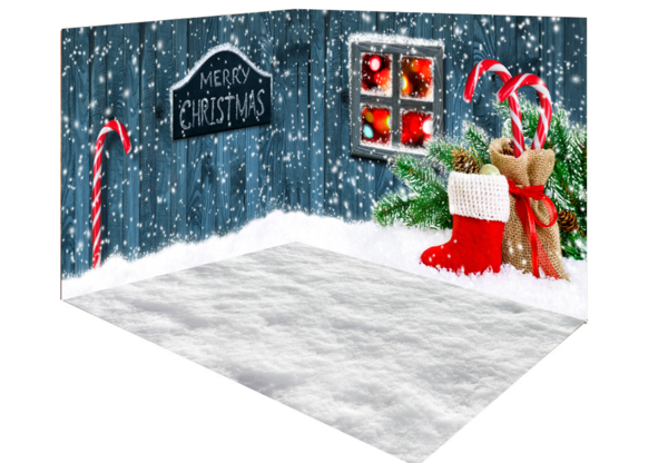 Kate Christmas wood snow outside room set