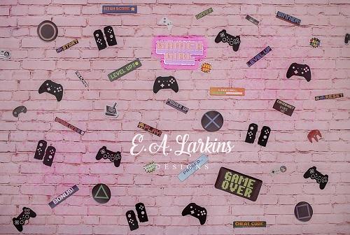 Kate Game Girls Pink Brick Backdrop for Photography Designed By Erin Larkins