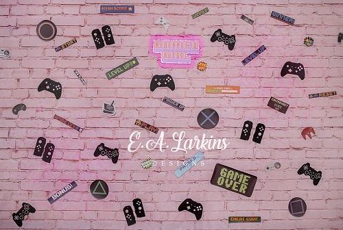 Kate Game Girls Pink Brick Backdrop for Photography Designed By Erin Larkins -UK