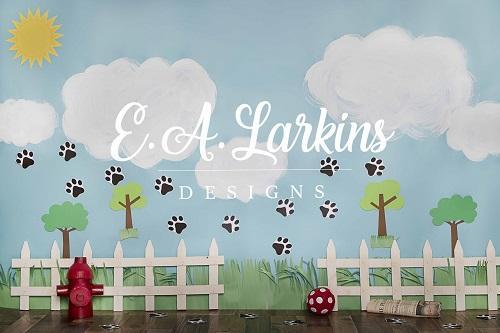 Kate Puppy Dog Friends Backdrop for Photography Designed By Erin Larkins -UK