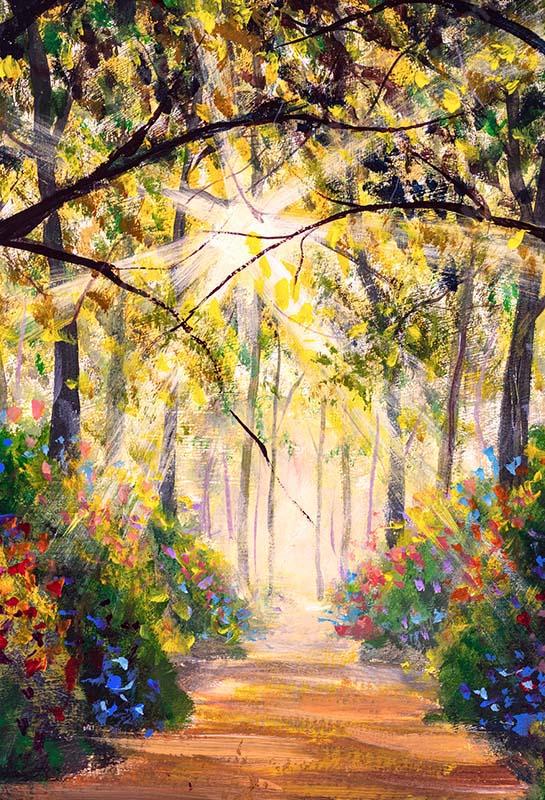 Kate Fine Art Grove Path Spring Autumn Backdrop Designed by GQ