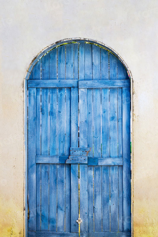 Kate Summer Blue Wooden Door Backdrop Designed by Jia Chan Photography