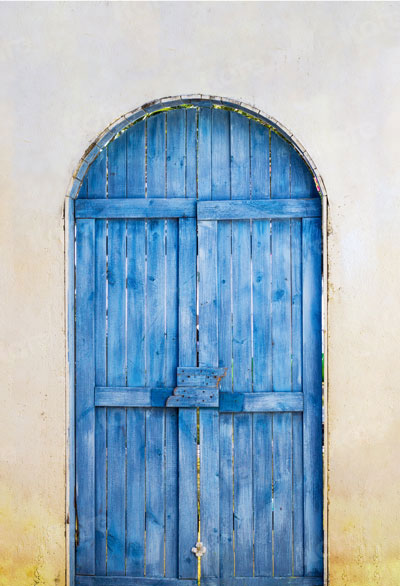 Kate Summer Blue Wooden Door Backdrop Designed by Jia Chan Photography