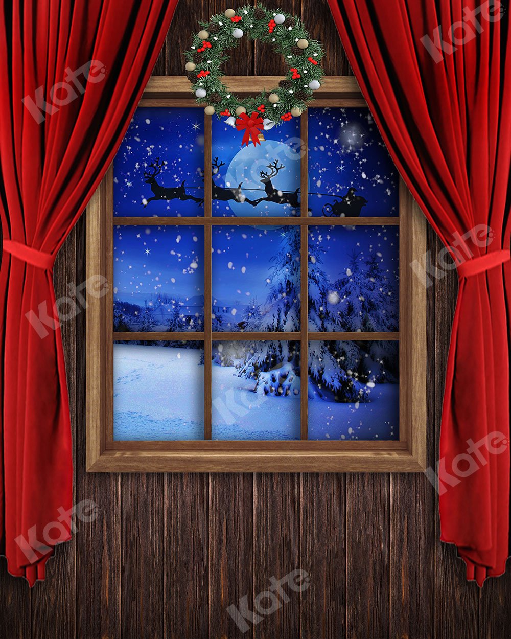 Kate Wood Window Christmas Backdrop Designed by Chain Photography -UK