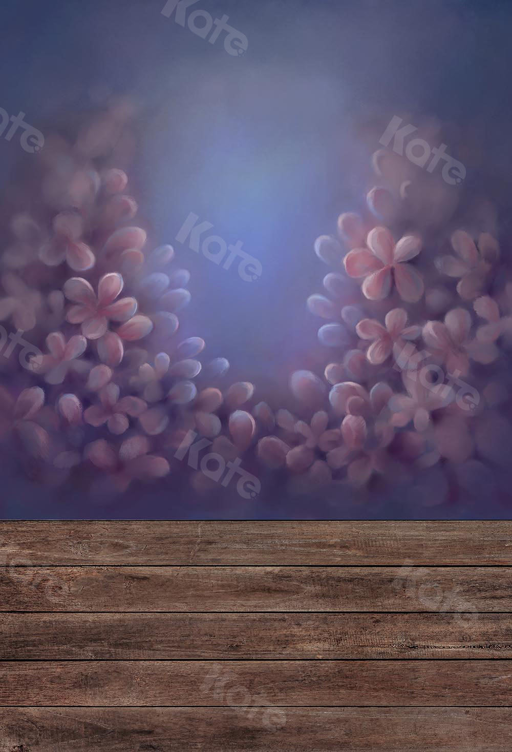 Kate Fine Art Backdrop Flower with wood floor part (fabric) Designed by Chain Photography -UK