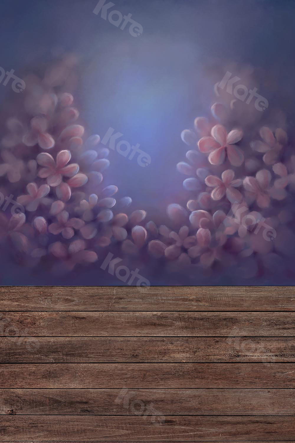 Kate Fine Art Backdrop Flower with wood floor part (fabric) Designed by Chain Photography -UK