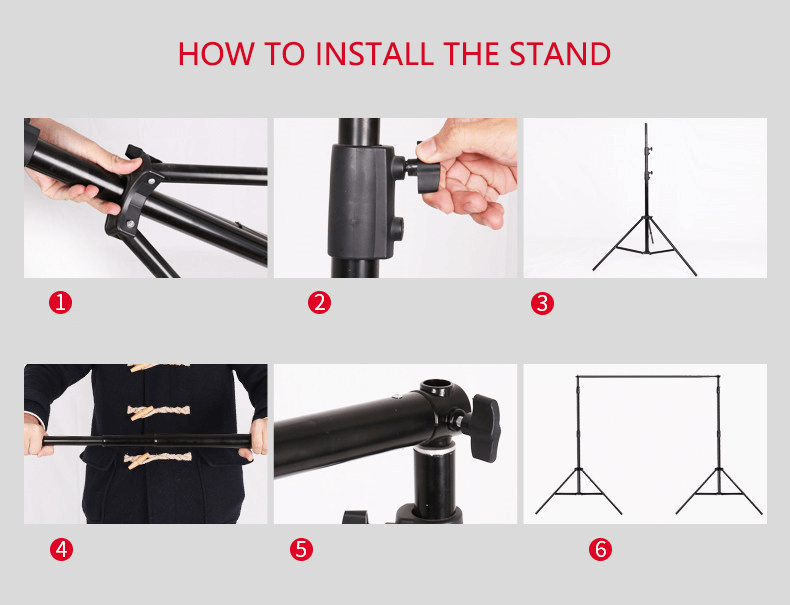 Kate Equipment 8.5x10ft&10x10ft Black Aluminum Backdrops Stand (3cm Thick) for UK address