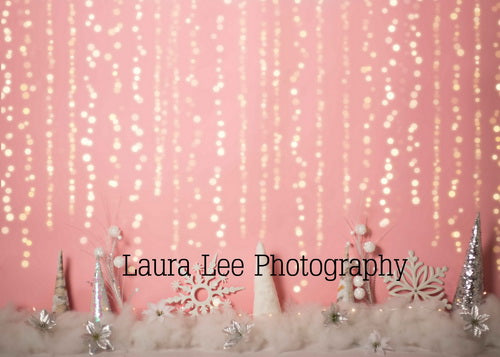 Girly Winter Wonderland Pink Backdrop