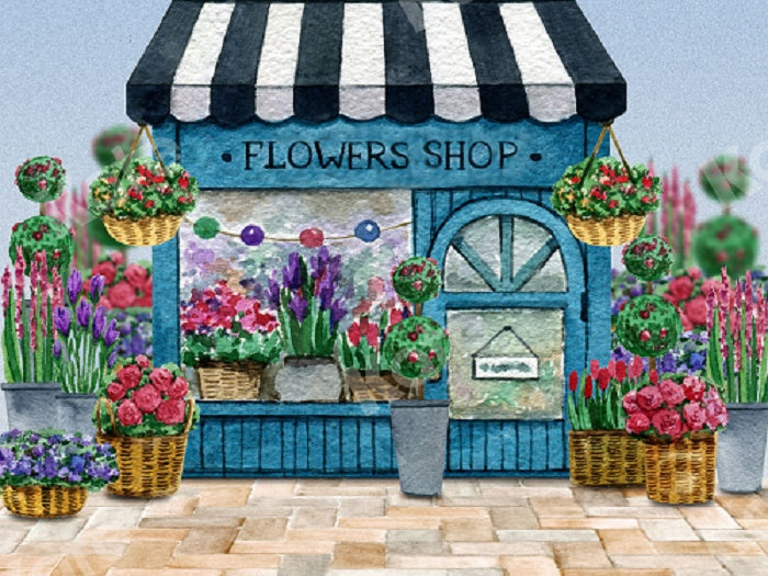 Spring Flower Shop Backdrop