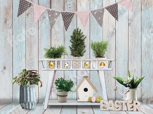 Easter Flower Decoration Wood Backdrop