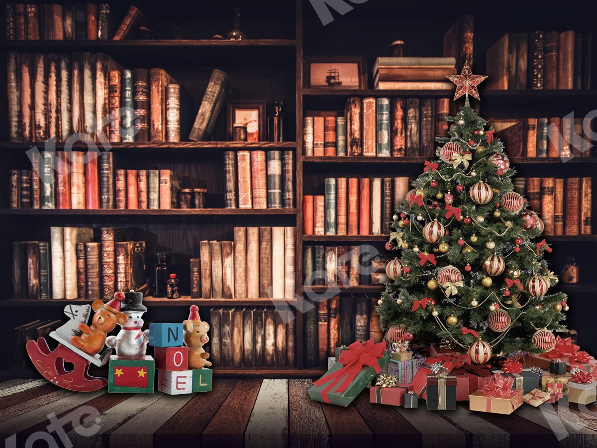 Kate Christmas Backdrop Books & Xmas Tree Designed By JS Photography