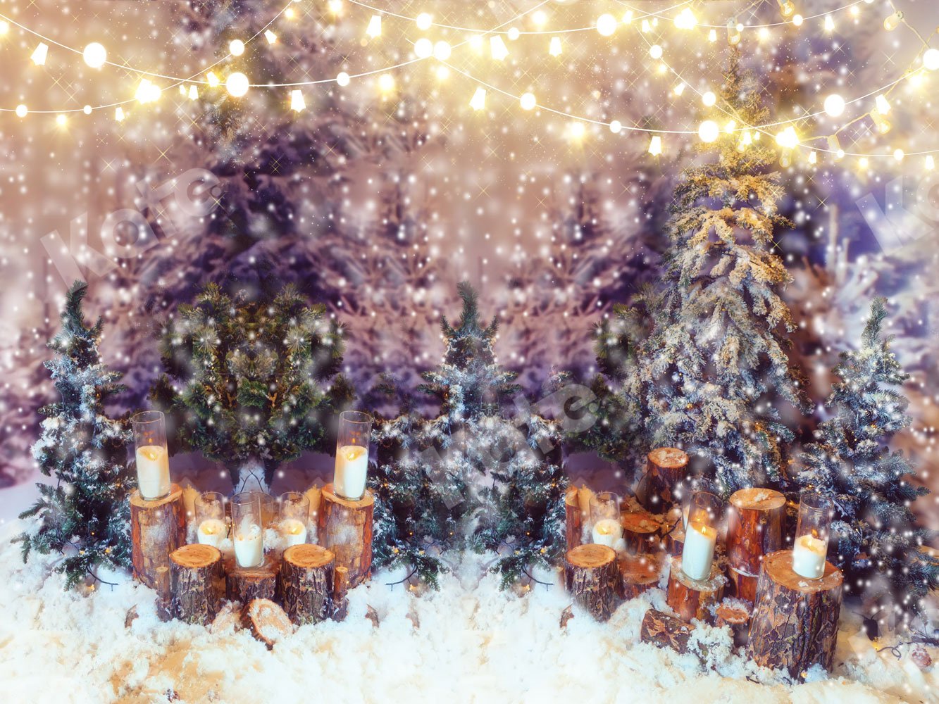 Kate Christmas Tree Lights Backdrop for Photography