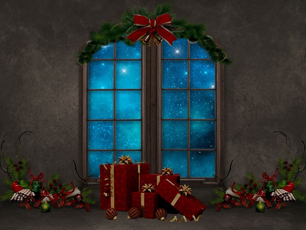 Christmas Gifts Decoration Window Backdrop