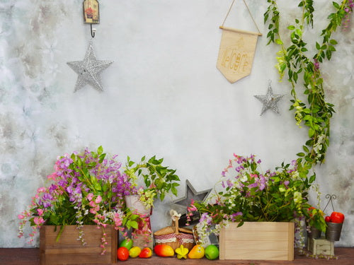 Welcome Spring Floral Backdrop