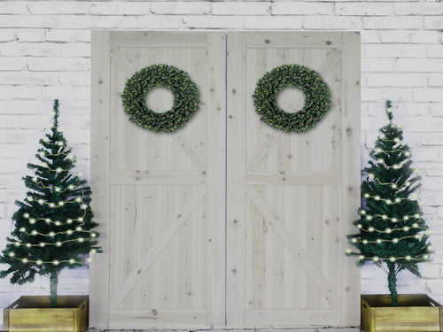 Christmas Barn Door Decorations Backdrop
