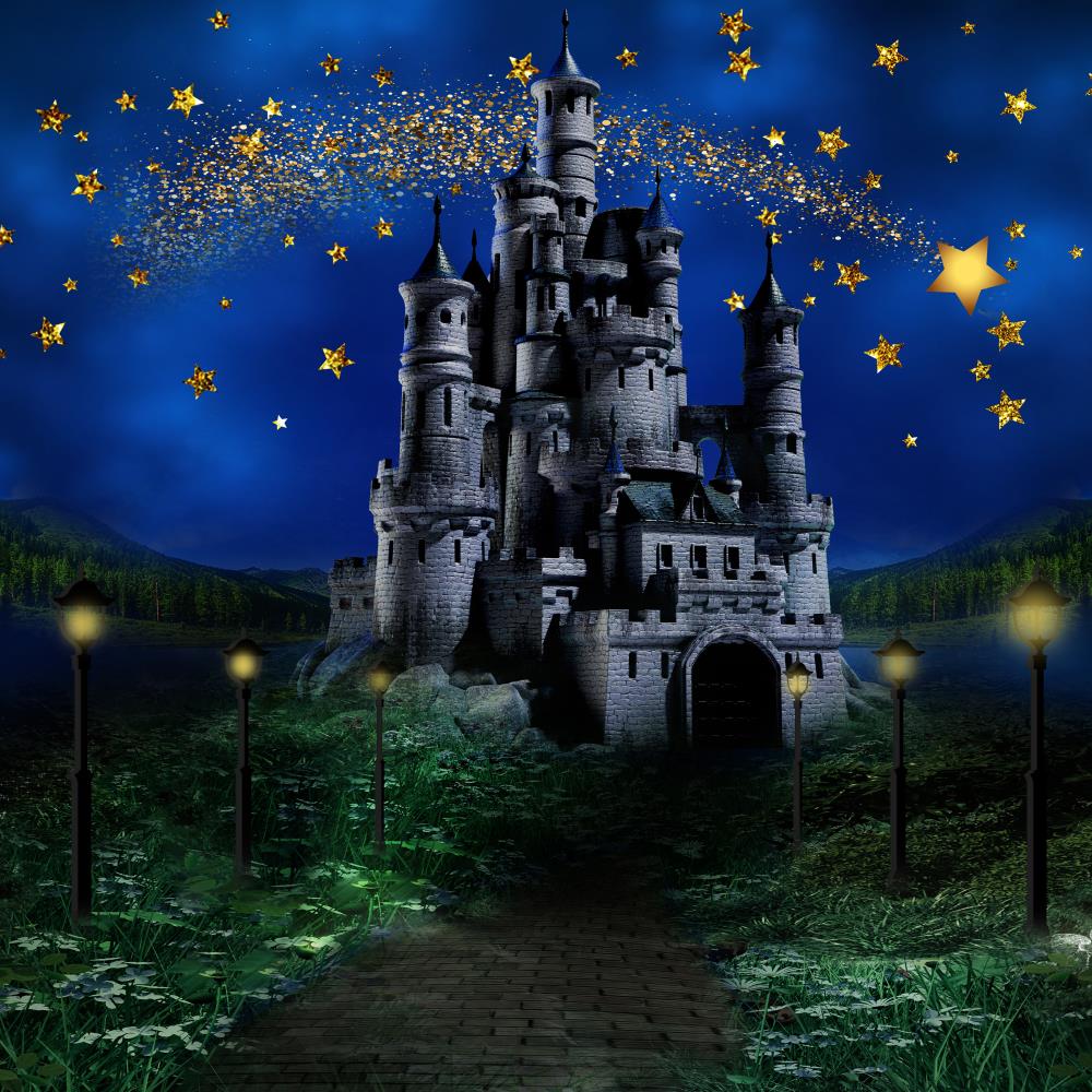 Kate Night Sky Star Castle Children Backdrop Designed by Jerry_Sina