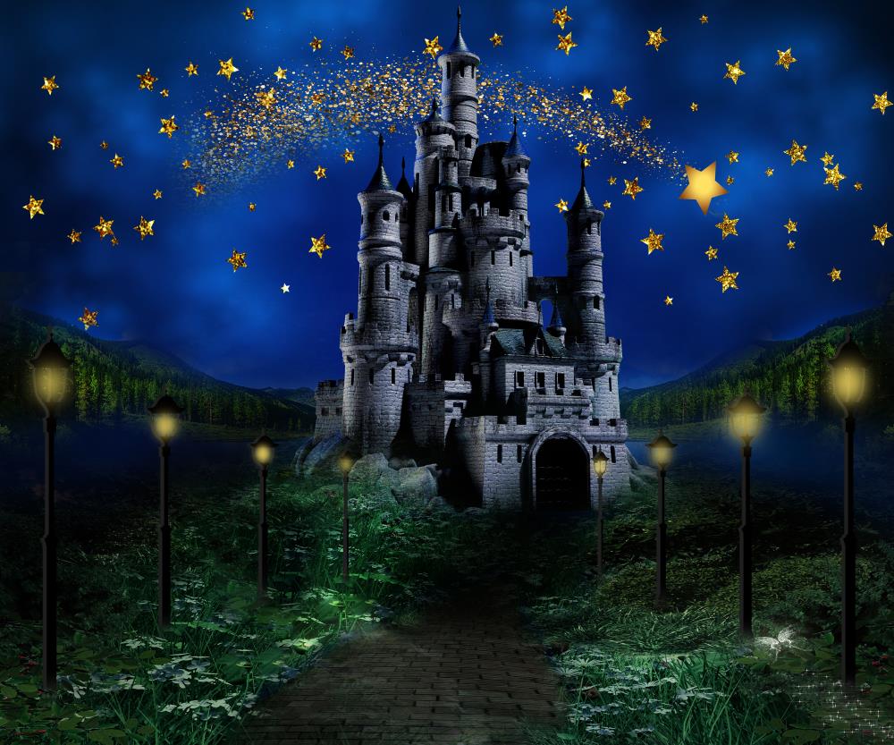 Kate Night Sky Star Castle Children Backdrop Designed by Jerry_Sina -UK
