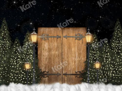Kate Xmas Night Backdrop Door Lights Christmas Tree Designed By JS Photography -UK