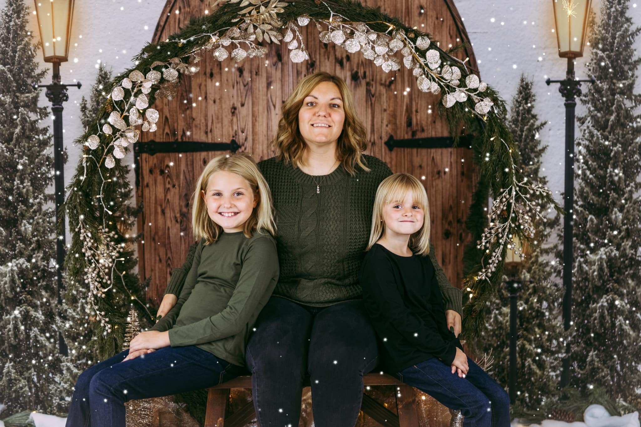 Kate Xmas Backdrop Door Lights Christmas Tree White Wall Designed By JS Photography
