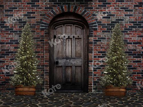 Kate Brick Christmas Door Backdrop Designed By JS Photography