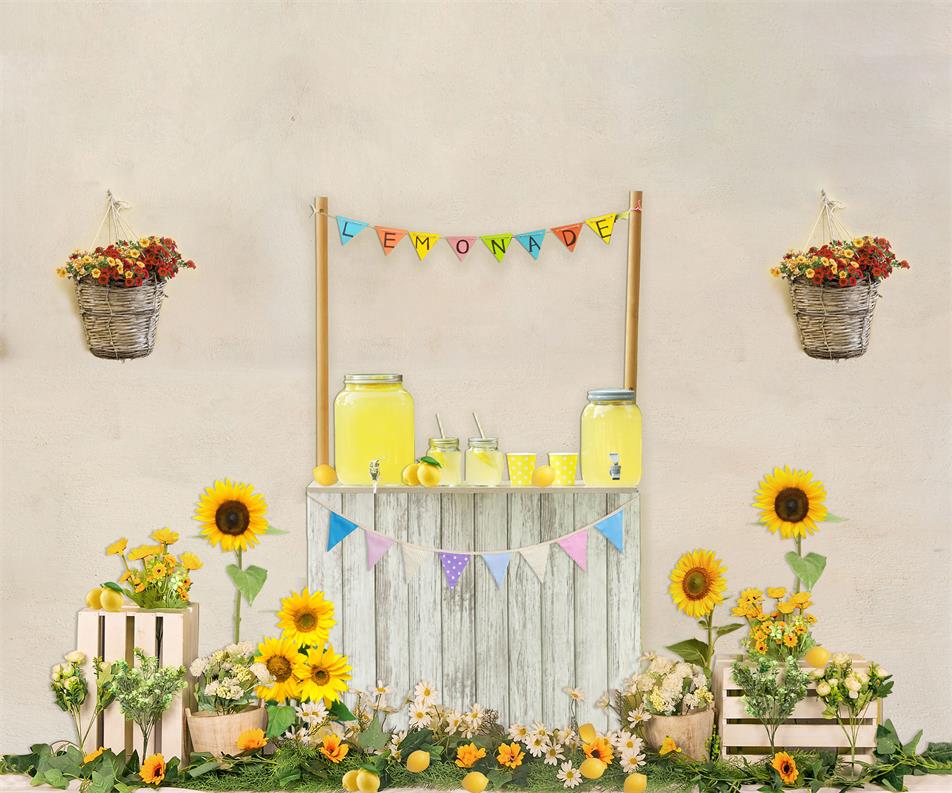 Kate Summer Children Lemonade Stand Backdrop for Photography Designed by JFCC